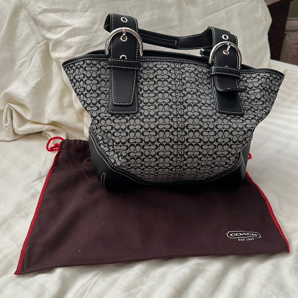 Coach black leather purse
